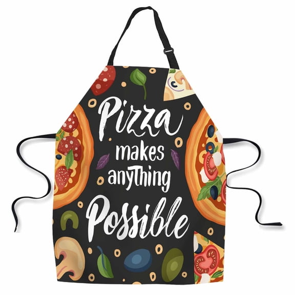 Yehwow Italian Cheese Pizza Bib Apron For Kitchen BBQ Gardening With Adjustable Neck Strap 27x31 Inch