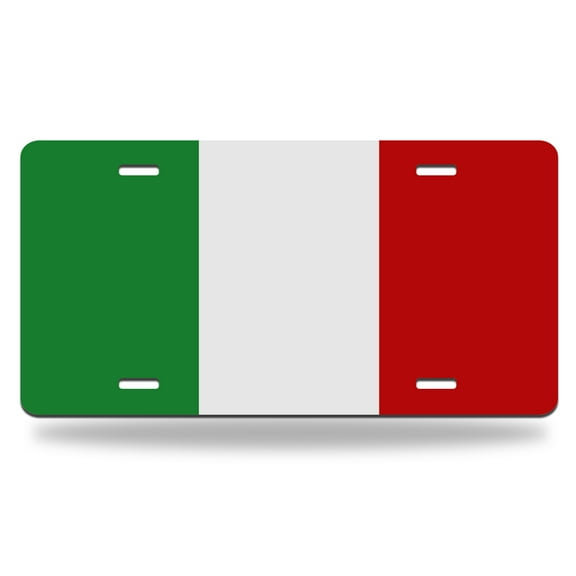 Yehwow Italy flag Metal Car Plate Decorative Aluminum License Plate Tag Sign