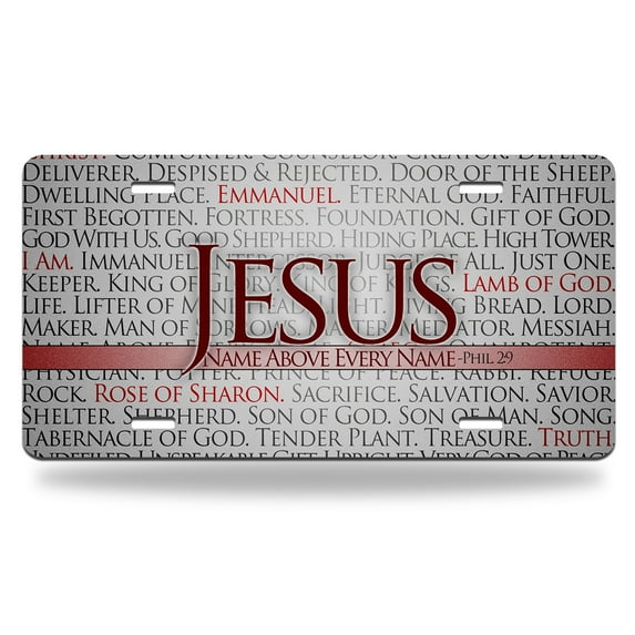 Yehwow Jesus Quotes Metal Car Plate Decorative Aluminum License Plate Tag Sign