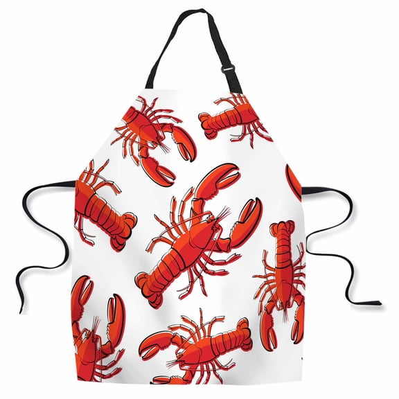 Yehwow Lobsters Fresh Seafood Bib Apron For Kitchen BBQ Gardening With Adjustable Neck Strap 27x31 Inch