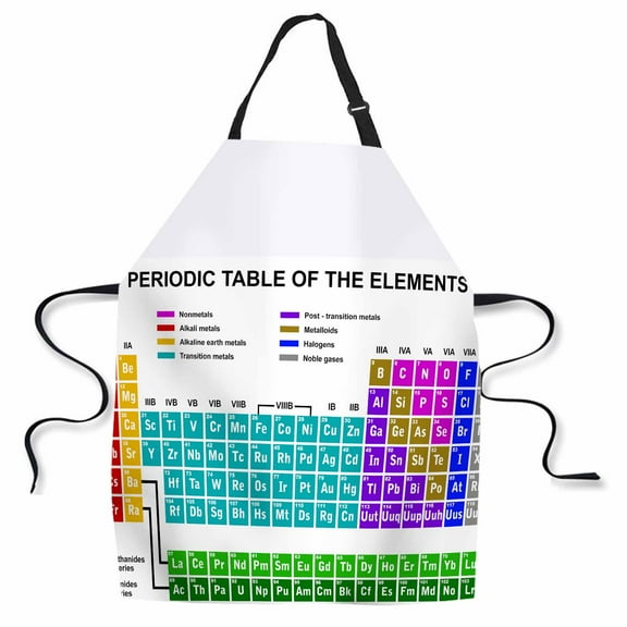 Yehwow Periodic Elements Bib Apron For Kitchen BBQ Gardening With Adjustable Neck Strap 27x31 Inch