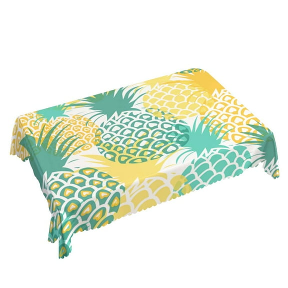 Yehwow Pineapple Tropical Fruit Rectangle Tablecloth 52x70 Inch Table Cover for Kitchen Dining Party Picnic Decor