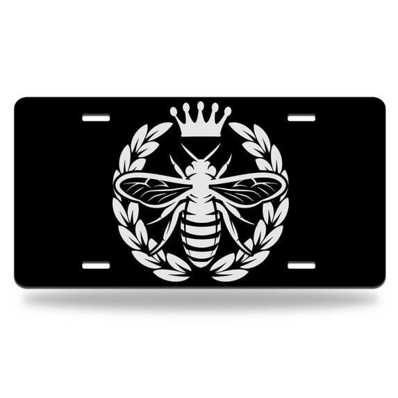 Yehwow Queen Bee Metal Car Plate Aluminum License Plate
