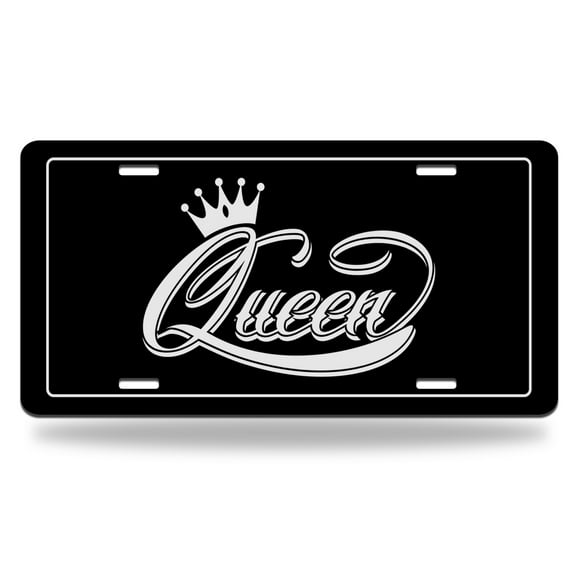 Yehwow Queen Word Metal Car Plate Aluminum License Plate