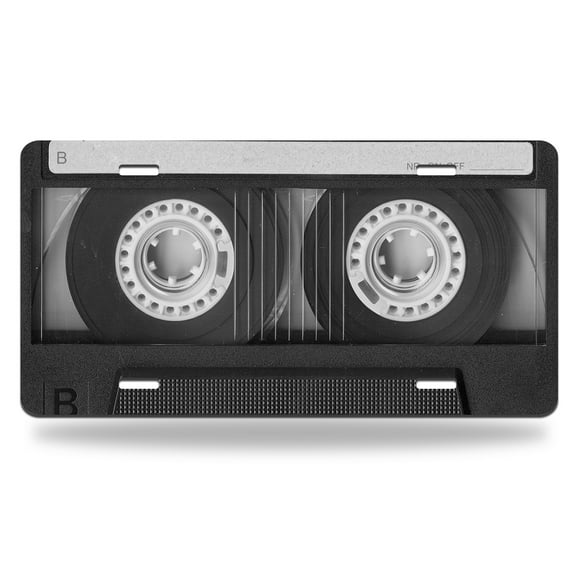Yehwow Retro Cassette Music Tape Metal Car Plate Aluminum License Plate