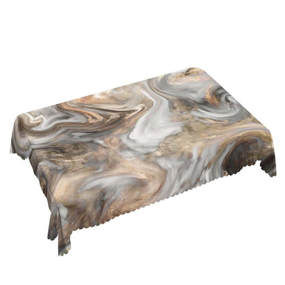 Yehwow Retro Marbling Texture Rectangle Tablecloth 52x70 Inch Table Cover for Kitchen Dining Party Picnic Decor