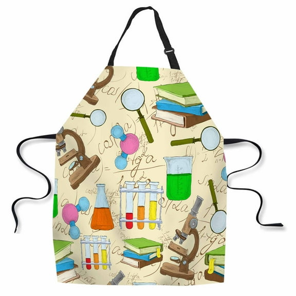 Yehwow Science Education Laboratory Chemistry Bib Apron For Kitchen BBQ Gardening With Adjustable Neck Strap 27x31 Inch