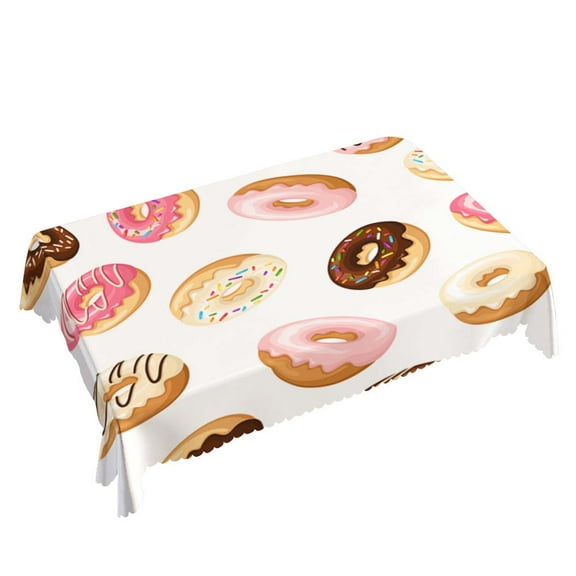 Yehwow Sweet Food Dots Rectangle Tablecloth 52x70 Inch Table Cover for Kitchen Dining Party Picnic Decor