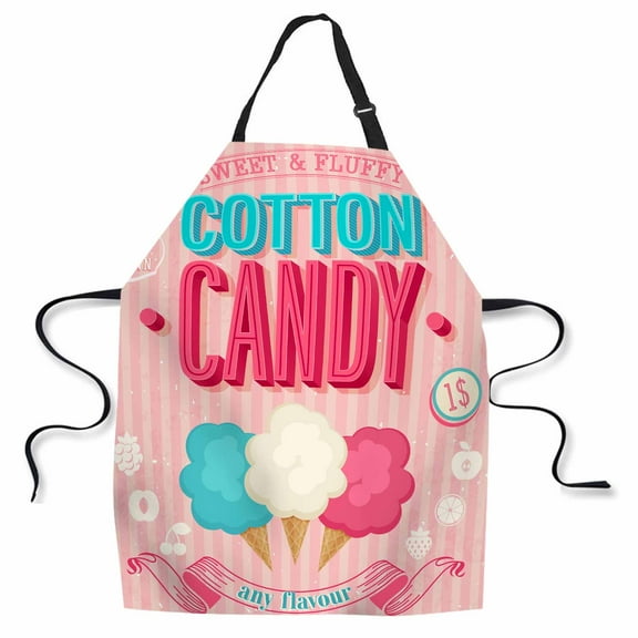 Yehwow Sweet and Colorful Candy Pink Bib Apron For Kitchen BBQ Gardening With Adjustable Neck Strap 27x31 Inch