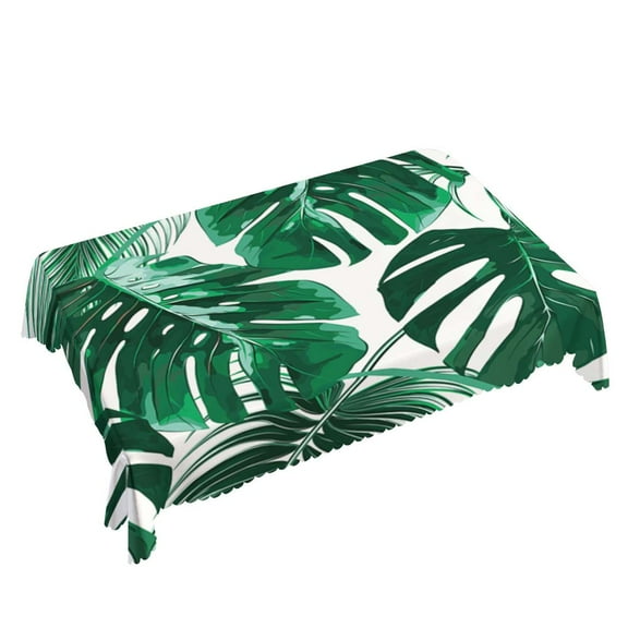 Yehwow Tropical Monstera Palm Rectangle Tablecloth 52x70 Inch Table Cover for Kitchen Dining Party Picnic Decor