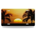 thumbnail image 1 of Yehwow Tropical Palm Trees Scene Sunset Metal Car Plate Decorative Aluminum License Plate Tag Sign, 1 of 5