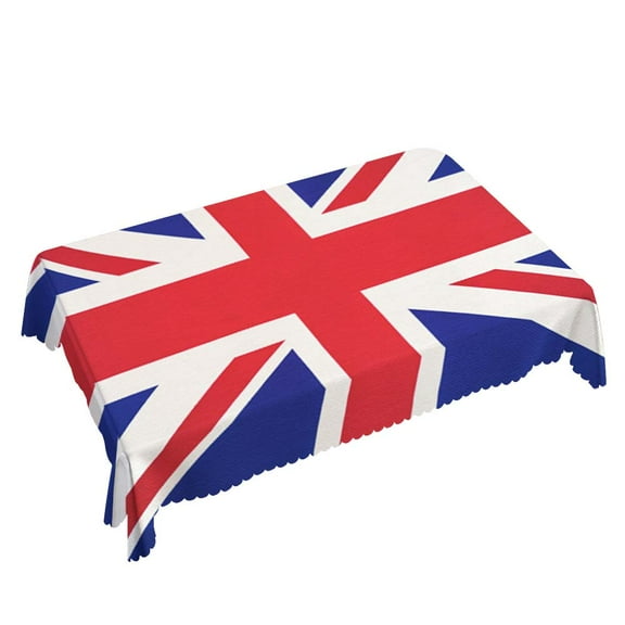 Yehwow UK British Flag Rectangle Tablecloth 52x70 Inch Table Cover for Kitchen Dining Party Picnic Decor