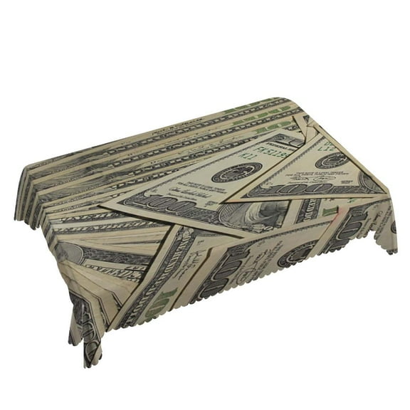 Yehwow US Dollar Rectangle Tablecloth 52x70 Inch Table Cover for Kitchen Dining Party Picnic Decor