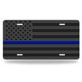 thumbnail image 1 of Yehwow USA Flag Blue Line Metal Car Plate Aluminum License Plate, 1 of 6