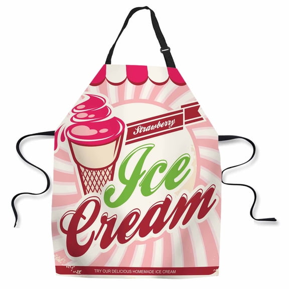 Yehwow Vintage Delicious Dessert Strawberry Bib Apron For Kitchen BBQ Gardening With Adjustable Neck Strap 27x31 Inch