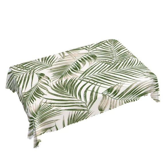 Yehwow Watercolor Tropical Plant Leaf Rectangle Tablecloth 52x70 Inch Table Cover for Kitchen Dining Party Picnic Decor