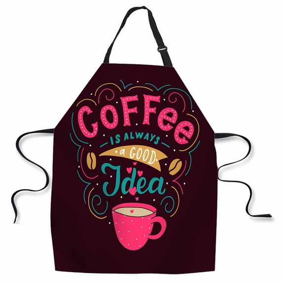 Yehwow Word Coffee A Good Idea Bib Apron For Kitchen BBQ Gardening With Adjustable Neck Strap 27x31 Inch