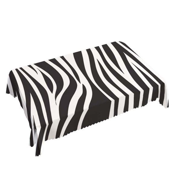 Yehwow Zebra Print Rectangle Tablecloth 52x70 Inch Table Cover for Kitchen Dining Party Picnic Decor