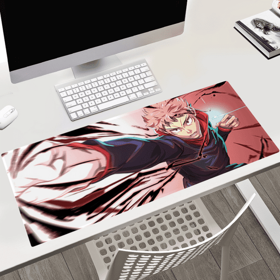 Yejue Anime Jujutsu Kaisen Mouse Pad Extended Large Sukuna Mousepad for Gaming Home Office Non-Slip Rubber Base with Stitched Edges Desk Mat for Computer Keyboard and Laptop