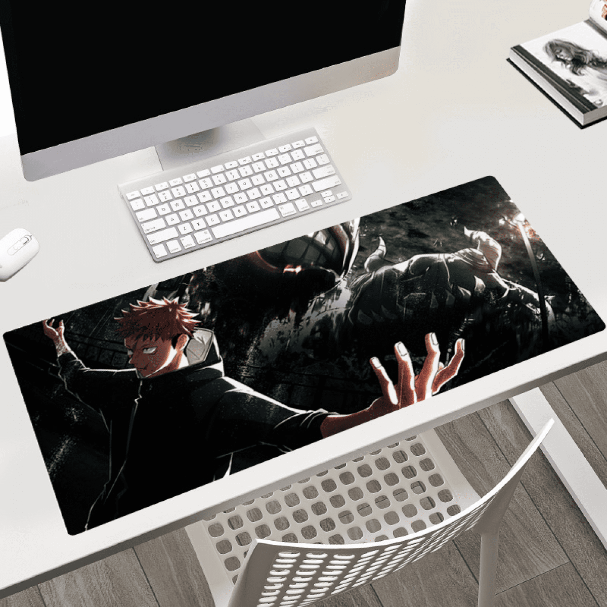 Jinxy Jujutsu Kaisen Tappetino per mouse da gioco, misura grande, stile giapponese, motivo: manga, impermeabile, in gomma, con design personalizzato per computer portatile (Jujutsu Kaisen B, 89,9 x