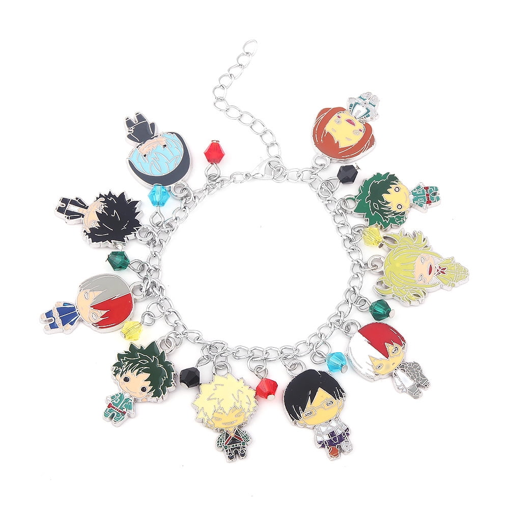 Yejue My Hero Academia Fashion Novelty Charm Bracelet Anime Manga Series Midoria Izuku Katsuki Bakugo Ochaco Uraraka Tenya Iida Shoto Todoroki Tsuyu Asui Eijirō Kirishima All Might charm bracelet