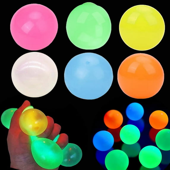 Yejue Lumi Balls Lumiballs Glow in The Dark That Stick Dream Balls Glow in The Dark That Stick Dreamballs Ultimate 6pcs Set Sticky Balls for Ceiling Glow Balls That Stick to Ceiling