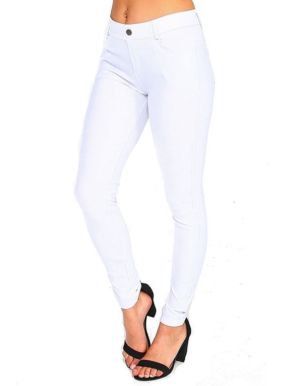 Cotton Blend Stretchy Skinny White Jeggings