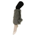 thumbnail image 1 of Yelete Pom Pom Leg Warmers -  Half-Size Comfy Furry Leg Warmers ( Black ), 1 of 2