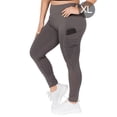 thumbnail image 1 of Yelete Women's High Waist Mesh Leggings with Moto Pockets, Charcoal XL, 1 of 4