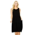 thumbnail image 1 of Yelete Womens Bohemian Bella Sleeveless Layered Dress (Medium, Black), 1 of 3