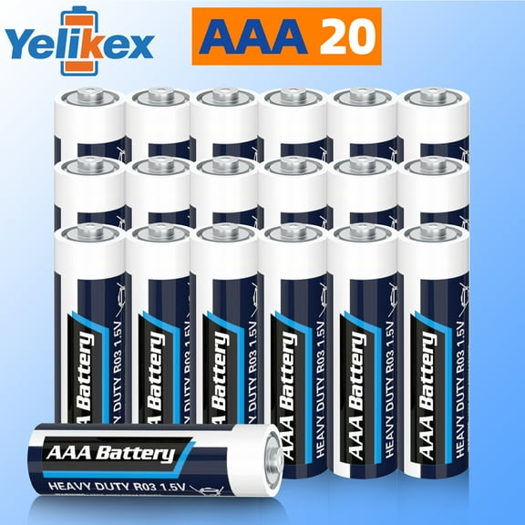 Yelikex AAA Battery 20 Pack, Dual A Battery 1.5V R6P, Suitable for Home and Electronic Devices, 10-year Shelf Life