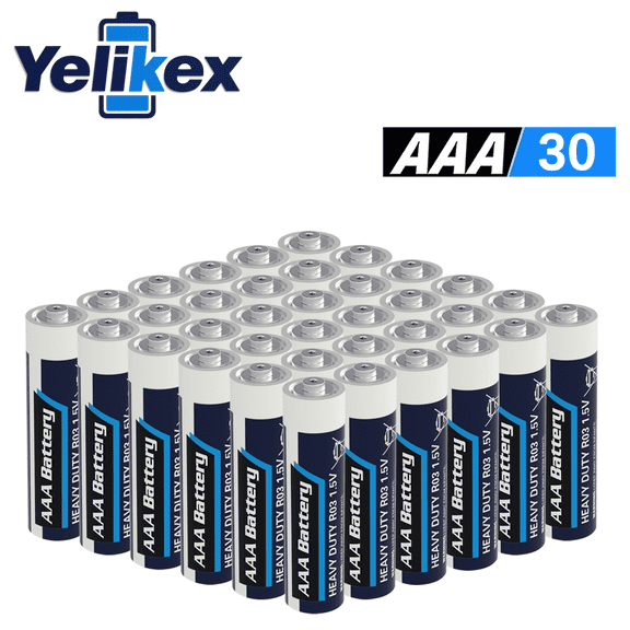 Yelikex AAA Battery 30 Pack, Dual A Battery 1.5V R6P, Suitable for Home and Electronic Devices, 10-year Shelf Life