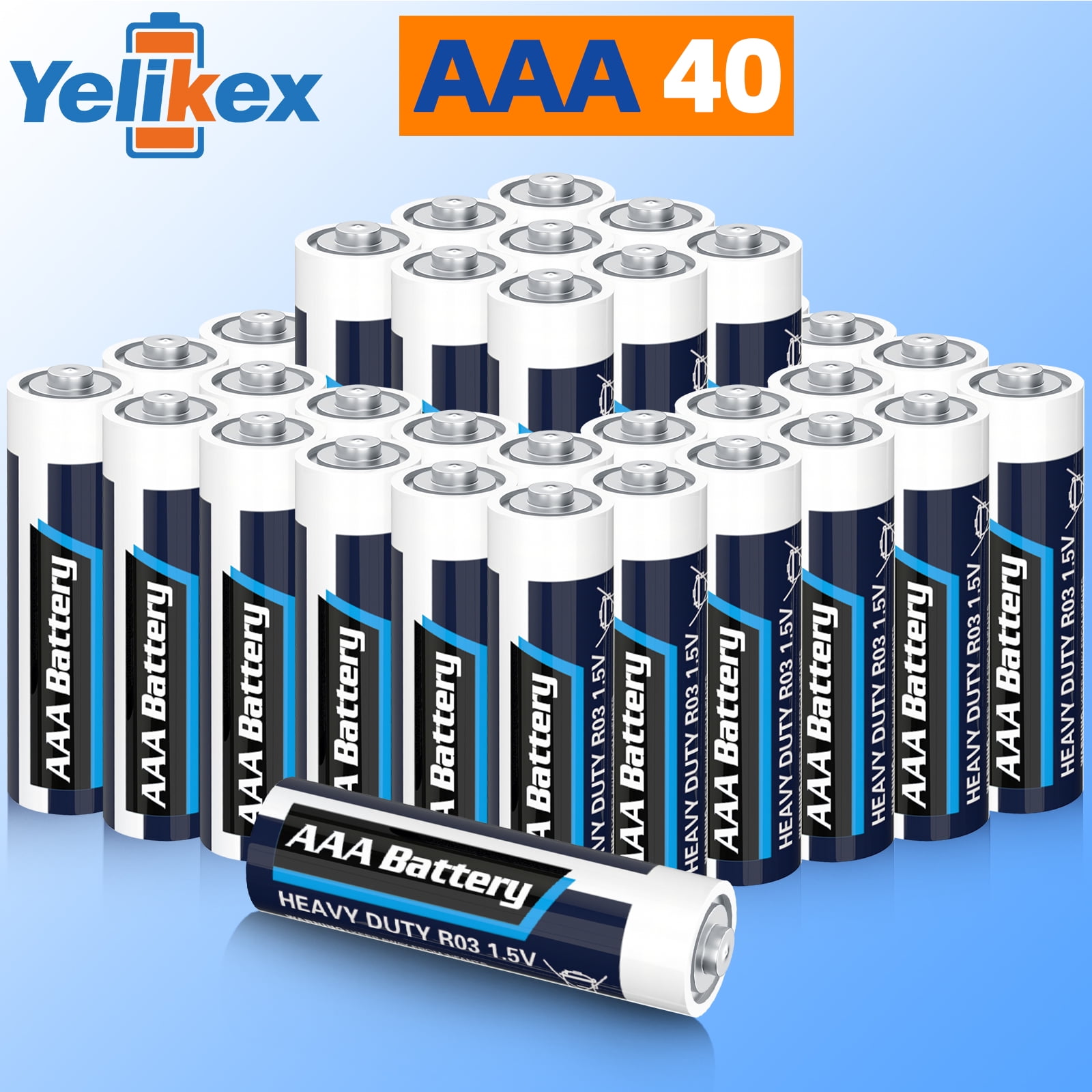 Yelikex AAA Battery 40 Pack, Dual A Battery 1.5V R6P, Suitable for Home and Electronic Devices, 10-year Shelf Life