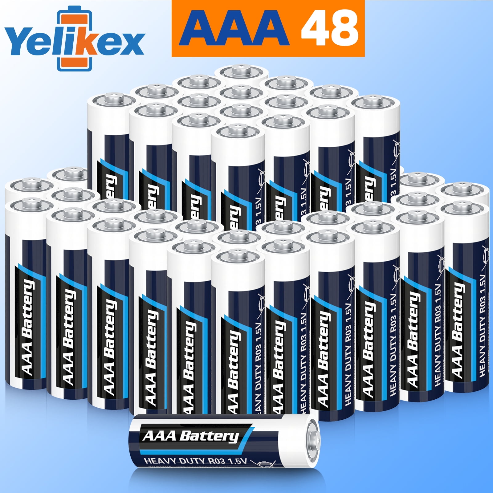 Yelikex AAA Battery 48 Pack, Dual A Battery 1.5V R6P, Suitable for Home and Electronic Devices, 10-year Shelf Life