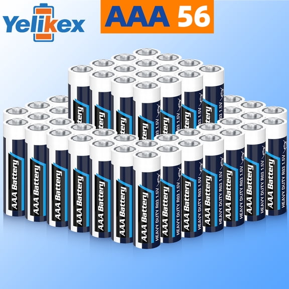 Yelikex AAA Battery 56 Pack, Dual A Battery 1.5V R6P, Suitable for Home and Electronic Devices, 10-year Shelf Life