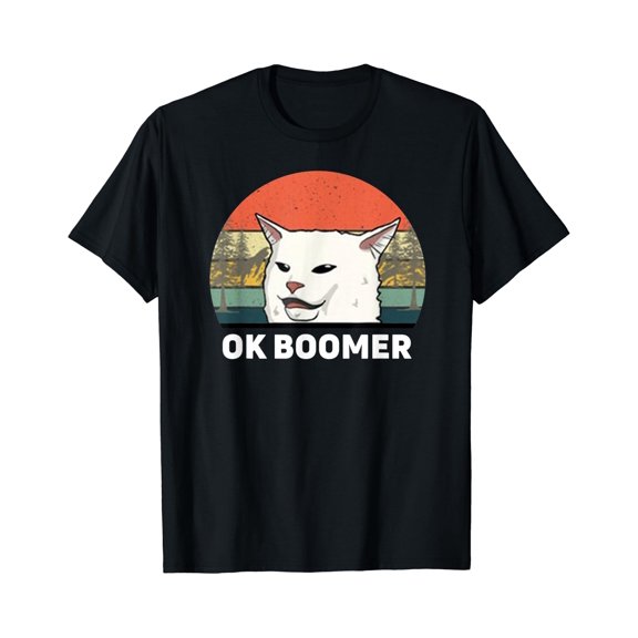 Yelling At Table Dinner Cat Ok Boomer Unique Unisex T-Shirt , Vintage T-Shirt