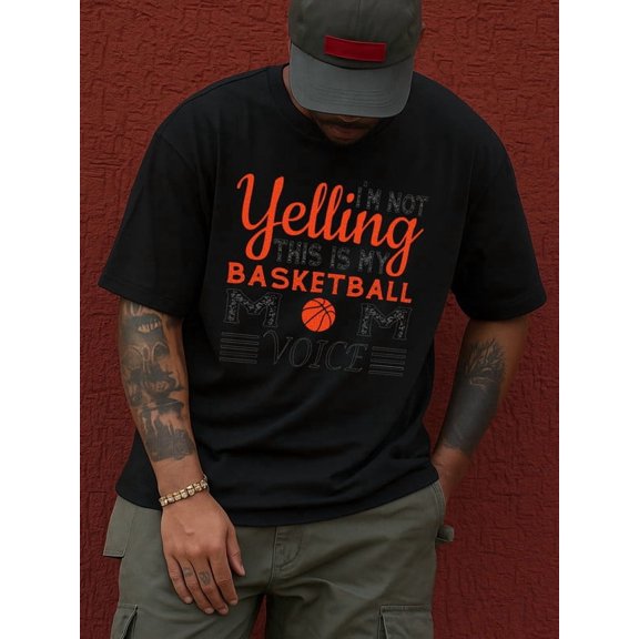 Yelling Basketball men Exercise 180G 100% Cotton black gym Running Unique Design Unisex Shirt Printed tshirts Unique Design Unisex Shirt Crewneck tshirts