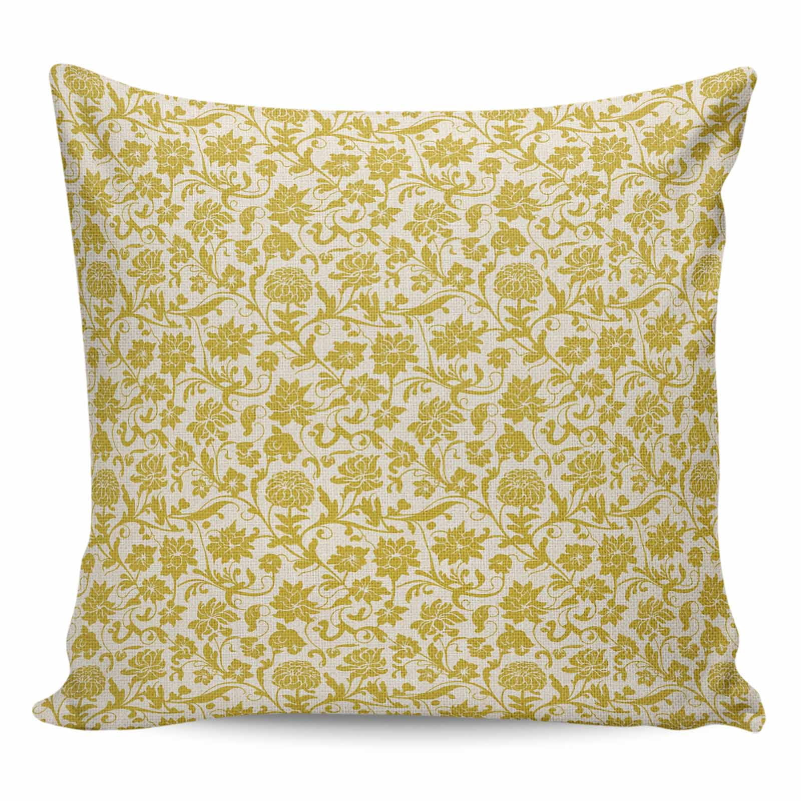 Yelllow Floral Pillow Covers 26x26 Inch Decorative Throw Pillow Cover, Vintage Rustic Plants Flowers Spring Sofa Pillowcases Accent Cushion Case Home Decor Bedroom Living Room