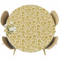 thumbnail image 1 of Yelllow Floral Round Tablecloth, Fitted Table Cover with Elastic for 55"-60" Round Tables, Vintage Rustic Plants Flowers Spring Table Cloth Outdoor Indoor Dinning Party Waterproof Tablecloths, 1 of 7