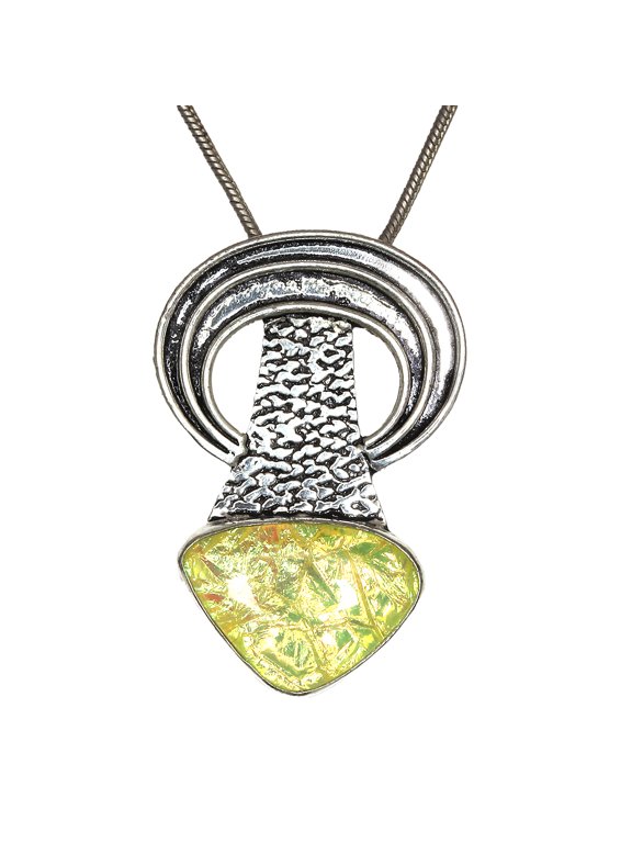 Yello Austrelian Opal Gemstone Mother's Day Silver Jewelry Pendant 2"