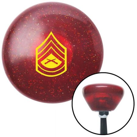 Yellow 06 Gunnery Sergeant Red Retro Metal Flake Shift Knob with M16 x 1.5 Insert Brody