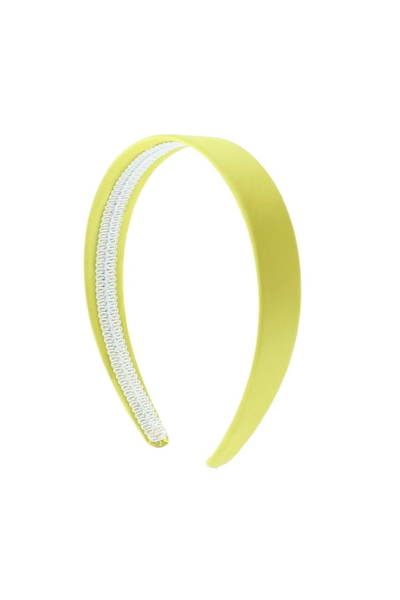 Yellow 1 Inch Satin Hard Headband for Women and Girls