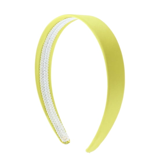 Yellow 1 Inch Satin Hard Headband for Women and Girls