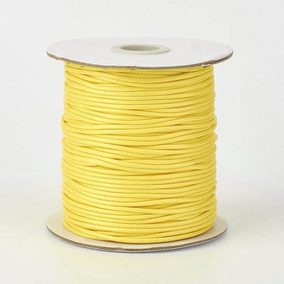Yellow 1 Roll Eco-Friendly Korean Waxed Polyester Cord Yellow 1.5mm about 169.51~174.98 Yards(155~160m)/RollDIY