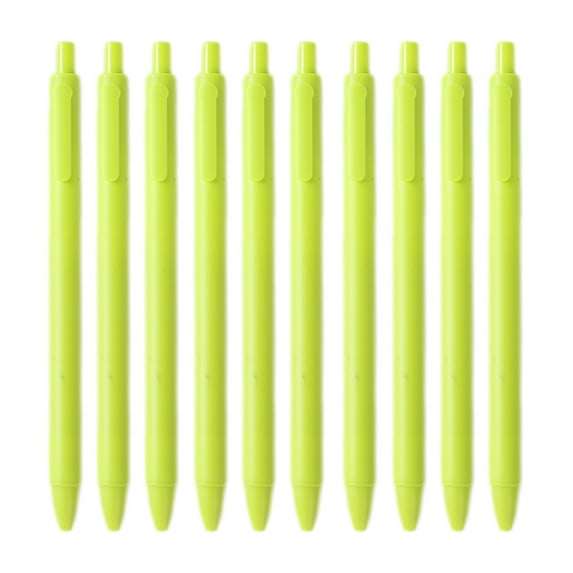 Yellow 10 Pack Large Capacity Fast Drying Basic Blackness Gel Pens Write Smoothly 1Ml