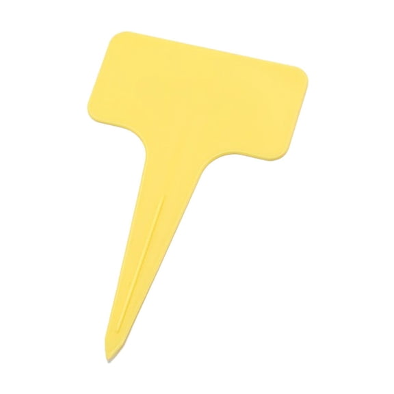 Yellow 100 Pcs Herb Labels Tags T-Type Plants Markers For Garden Outdoor Waterproof Plastic Labels For Herb Vegetable Identification Reusable Garden Markers For Plantsing Organization