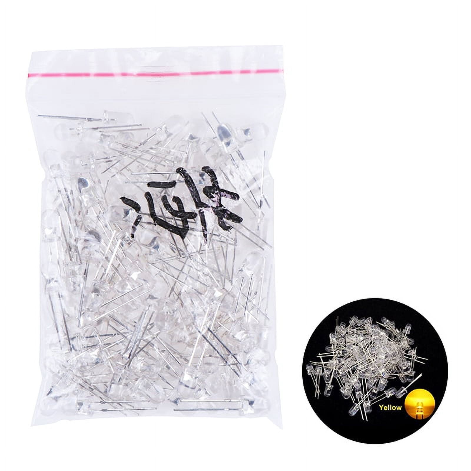 100pcs 5mm LED Diodes - Assorted Colors (White, Red, Green, Blue, Yellow, Orange, Pink, Purple, Warm White)