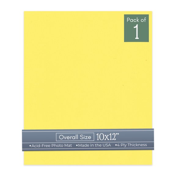Yellow 10x12 Uncut Art Mat Board - No Opening - 1 Mat
