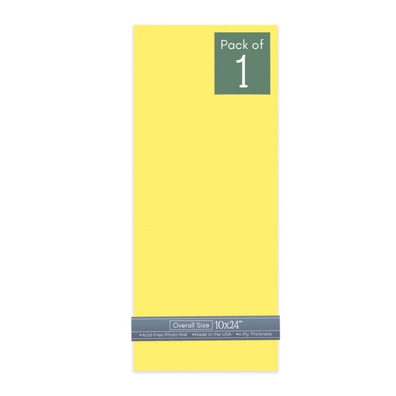 Yellow 10x24 Uncut Art Mat Board - No Opening - 1 Mat