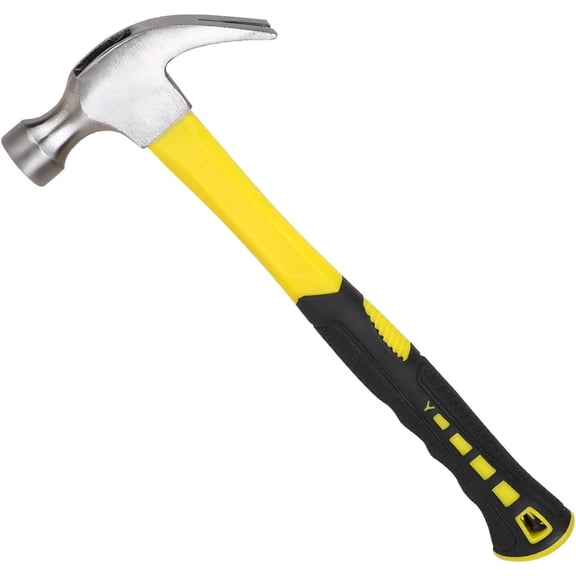 Yellow 11 oz Straight Rip Claw Hammer with Smooth Face Shock Reduction Grip Hammers Tools One Piece Forged Nail Hammer for House DIY
